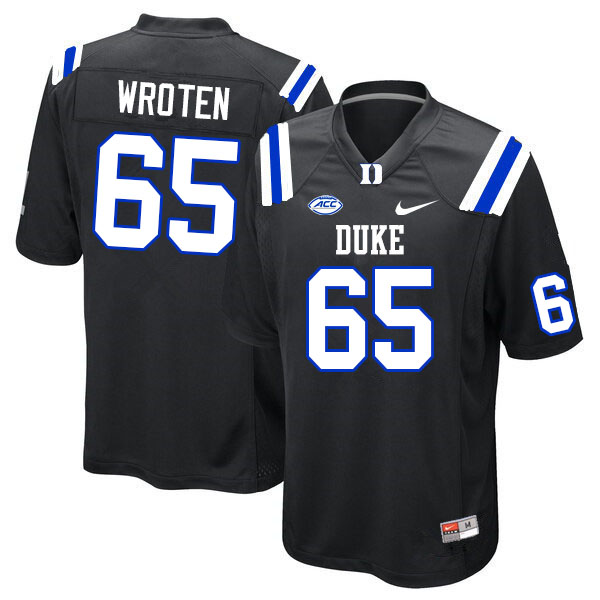 Duke Blue Devils #65 Elijah Wroten College Football Jerseys Sale-Black